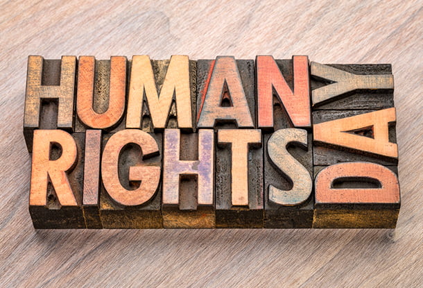 Wooden blocks spelling "Human Rights Day" (iStockphoto)