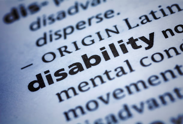 photo: dictionary page showing definition of the word "disability" (iStockphoto)