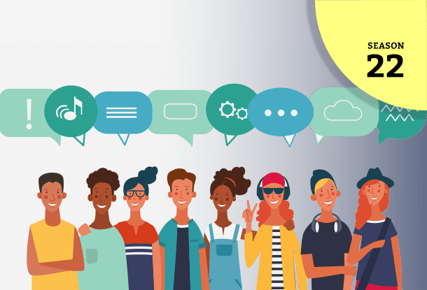 image: Group of young people with colorful dialog speech bubbles. (iStockphoto)