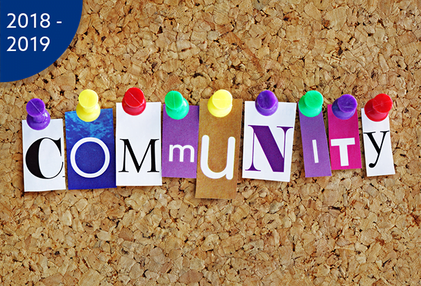 image: The word "community" spelled with tacked up letters (iStockphoto)